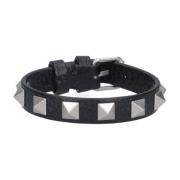 Valentino Garavani Svart Bijoux Rockstud Armband i Kalvskinn Black, He...