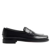 Sebago Klassisk läderloafer, Italiensktillverkad Black, Dam