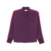 Forte Forte Flytande och avslappnad crepe topp med satinband Purple, D...