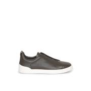 Ermenegildo Zegna Låg Top Triple Stitch Cervo Sneaker Gray, Herr