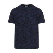 Etro Blått Tryck T-shirt Roma Stil Blue, Herr