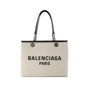 Balenciaga Bomull axelremsvskor Beige, Unisex