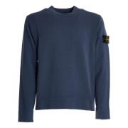 Stone Island Blå Crew-Neck Stickat Plagg Aw24 Blue, Herr