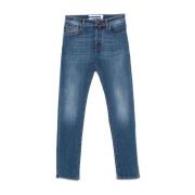 Jacob Cohën Blå Denim Bred Hem Jeans Blue, Herr