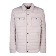 Herno Nylon Overshirt med Tryckknapp Stängning Beige, Herr