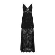 Paco Rabanne Elegant Ärmlös Maxi Klänning Black, Dam