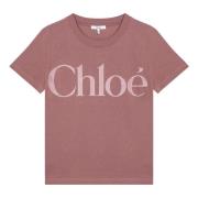 Chloé Kortärmad Crew Neck T-shirt Pink, Dam