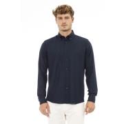 Baldinini Button-down Skjorta - Kort Krage - Framknappning Blue, Herr