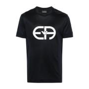 Emporio Armani Blå T-shirts och Polos med Logotyptryck Blue, Herr