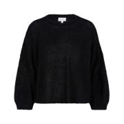 Dante 6 Alpacka Pullover med Baköppning Black, Dam