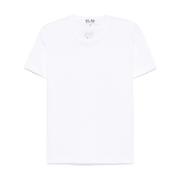 Comme des Garçons Play Röd Stickad T-shirt med Emblem White, Herr