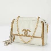 Chanel Vintage Pre-owned Tyg chanel-vskor Beige, Dam