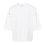 Karen by Simonsen Ljus Vit Tee Top med Smarta Detaljer White, Dam