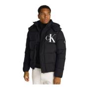 Calvin Klein Svart Huva med Logotyp Black, Herr