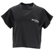 Balmain Bomull toppar Black, Dam