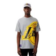 New Era Lakers Half Logo Oversized Tee Gray, Herr