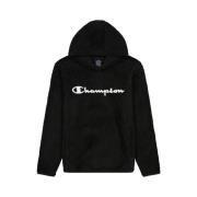 Champion Svart Fleece Hoodie Stor Logotyp Black, Herr