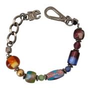 Dolce & Gabbana Multifärgade Pärlor Silverkedja Armband Multicolor, Da...