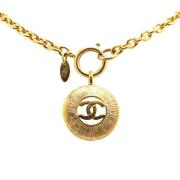 Chanel Vintage Pre-owned Metall halsband Yellow, Dam