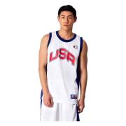 Champion Vit Basket Tank Top med USA Logo White, Herr