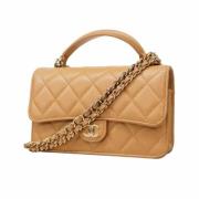 Chanel Vintage Pre-owned Laeder chanel-vskor Beige, Dam