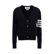 Thom Browne Merinoull Kofta med V-ringning Blue, Dam