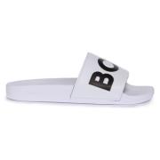 Hugo Boss Vit Svart Slide Män Poolside Stil White, Herr