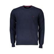 Harmont & Blaine Blå Pullover med Rund Halsringning och Brodyr Blue, H...