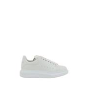 Alexander McQueen Lädersneakers med platåsula White, Dam