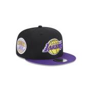 New Era Svart Lakers Kontrast Sidopatch Keps Black, Herr