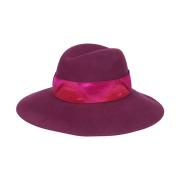 Borsalino Fuchsia Ull/Kashmir Hatt med Logoband Pink, Dam