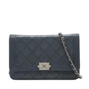 Chanel Vintage Pre-owned Laeder plnbcker Blue, Dam