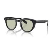 Oliver Peoples Stiliga Solglasögon Gröna Linser Black, Unisex