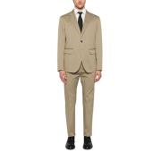 Dsquared2 Beige Front Button Suit med Bakventiler Beige, Herr