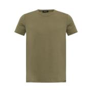 Tom Ford Khaki Jersey Crew Neck Korta ärmar Green, Herr