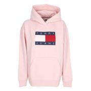 Tommy Hilfiger Avslappnad Melange Flag Hoodie Rosa Pink, Dam