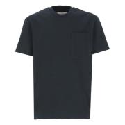 Jil Sander Blå Bomull T-shirt med Bröstficka Blue, Herr