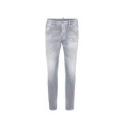 Dsquared2 Borstad Grå Skater Jeans Gray, Herr