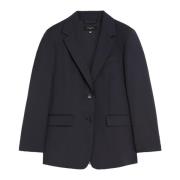 Max Mara Weekend Svart Ylleblazer med Reverskrage Black, Dam