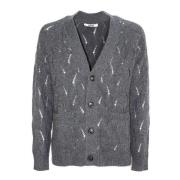 Mauro Grifoni Grå Kabelstickad Cardigan Tröja Gray, Herr