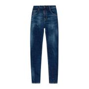 Dsquared2 Indigo Blå Distressed Denim Jeans Blue, Dam