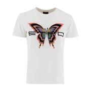 Etro Fjärilstryck Crew-neck T-shirt White, Dam