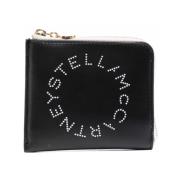 Stella McCartney Tvåtonad perforerad plånbok Black, Dam