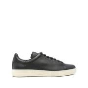 Tom Ford Svart Snörad Sneaker med Vadderad Fotled Black, Herr