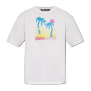 Palm Angels T-shirt med tryck White, Herr