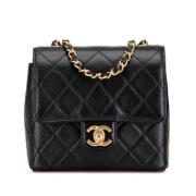 Chanel Vintage Pre-owned Laeder crossbodyvskor Black, Dam