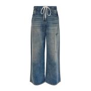 MM6 Maison Margiela Byxor med dragsko Blue, Dam