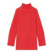 Marc O'Polo Oversized stickad tröja Red, Dam