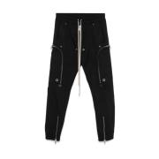 Rick Owens Svarta elastiska dragsko midjbyxor Black, Herr