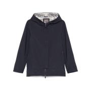 Herno Navy Blue Vattentät Huva Jacka Blue, Dam